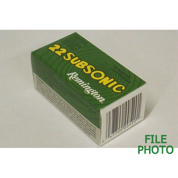 Remington 22 Subsonic Box of 22 LR Ammunition - Hollow Point Remington 22 Subsonic Box of 22 LR Ammunition - Hollow Point