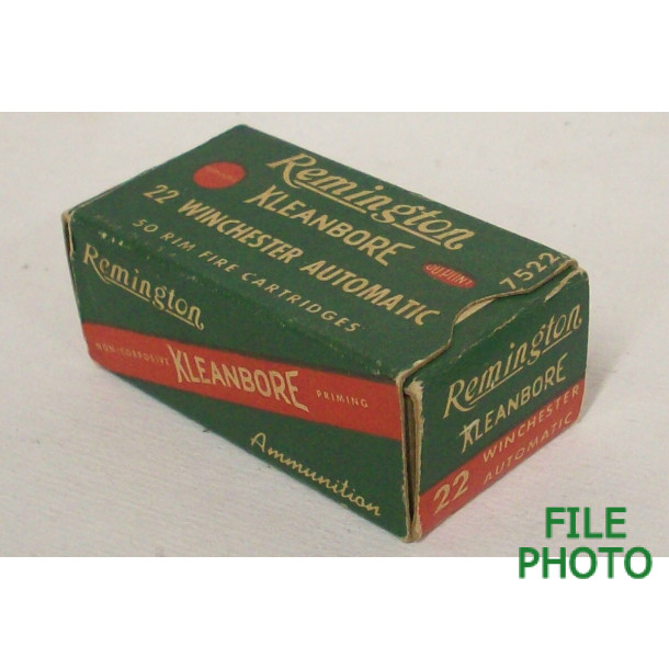 Remington Kleanbore Box of 22 Winchester Automatic Ammunition Remington Kleanbore Box of 22 Winchester Automatic Ammunition