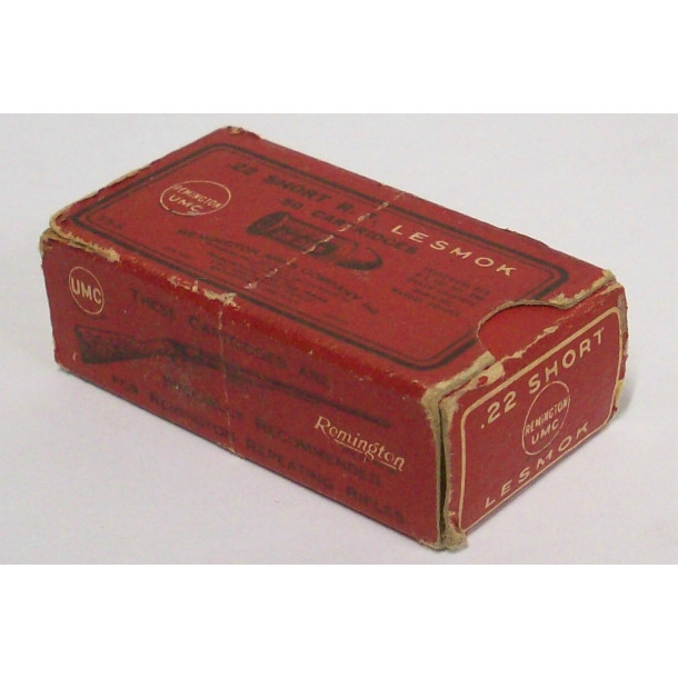Remington Lesmok Box of 22 Short Ammunition - Partial Box Remington Lesmok Box of 22 Short Ammunition - Partial Box