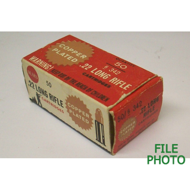 Sears Copper Plated Box of 22 LR Ammunition Sears Copper Plated Box of 22 LR Ammunition