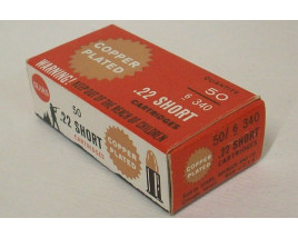 Sears Copper Plated Box of 22 Short Ammunition