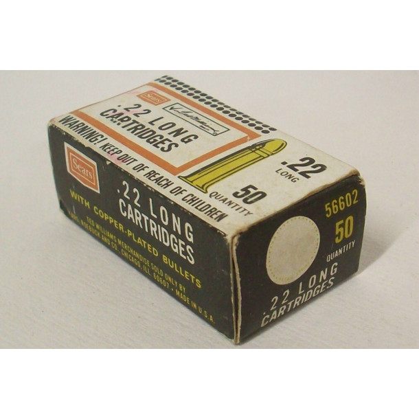 Sears Ted Williams Box of 22 Long Ammunition - Partial Box Sears Ted Williams Box of 22 Long Ammunition - Partial Box