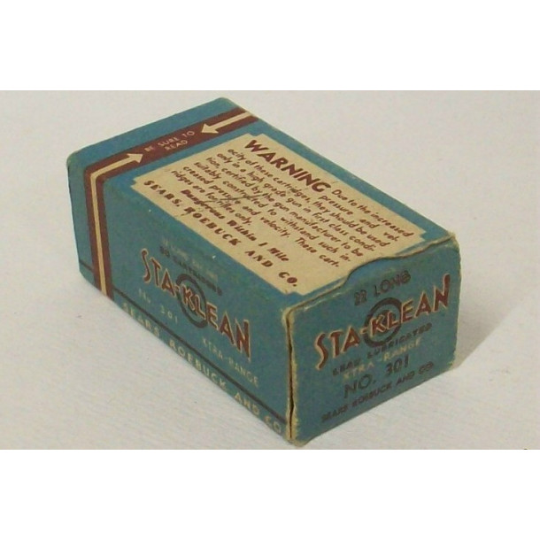 Sears Sta-Klean Box of 22 Long Ammunition Sears Sta-Klean Box of 22 Long Ammunition