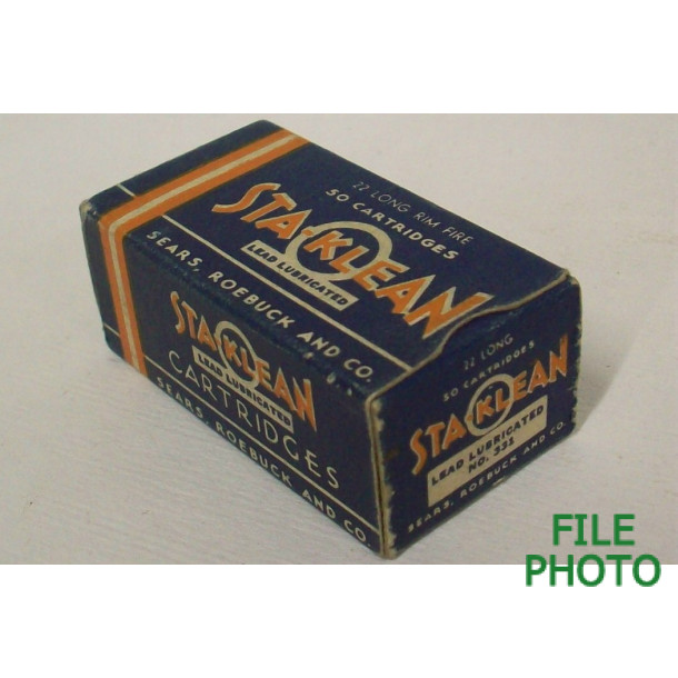 Sears Sta-Klean Box of 22 Long Ammunition