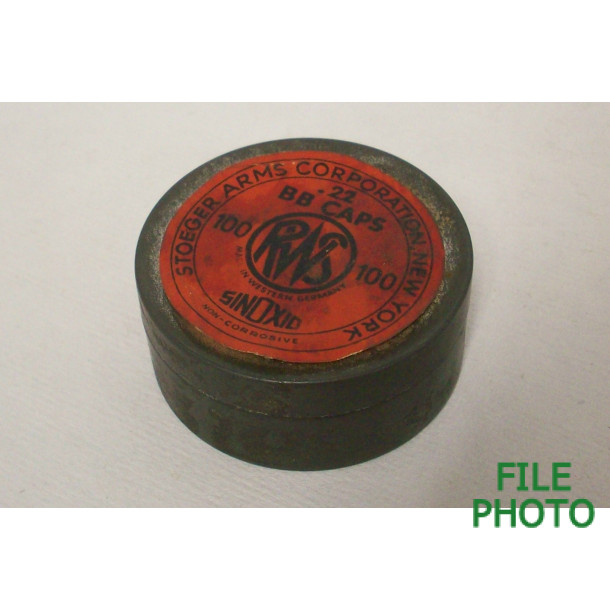 Stoeger Arms Corp. / RWS Tin of 22 BB Caps - Partial Tin Stoeger Arms Corp. / RWS Tin of 22 BB Caps - Partial Tin