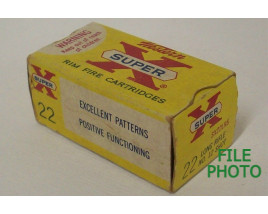 Western Super-X Box of 22 LR Ammunition - No. 12 Shot - Partial Box Western Super-X Box of 22 LR Ammunition - No. 12 Shot - Partial Box