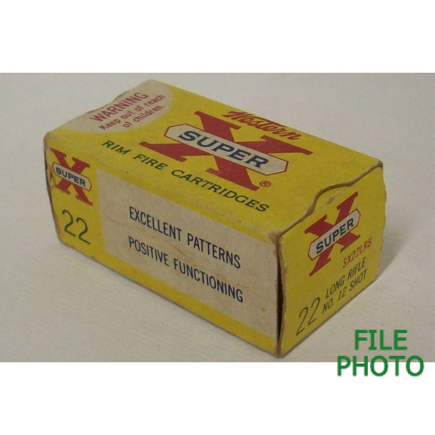 Western Super-X Box of 22 LR Ammunition - No. 12 Shot - Partial Box