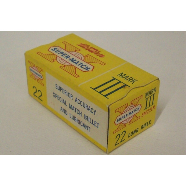 Western Super-Match Mark III Box of 22 LR Ammunition - Partial Box
