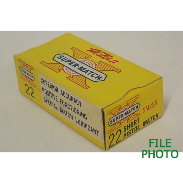 Western Super-Match Pistol Match Box of 22 Short Ammunition Western Super-Match Pistol Match Box of 22 Short Ammunition