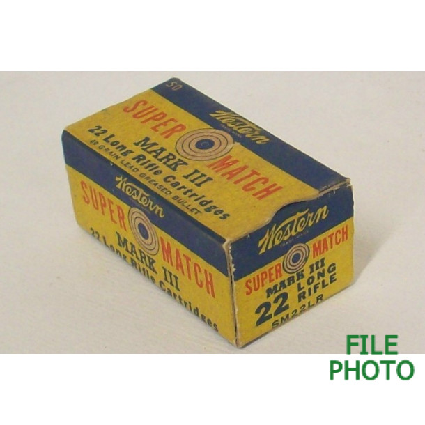 Western Super-Match Mark III Box of 22 LR Ammunition Western Super-Match Mark III Box of 22 LR Ammunition