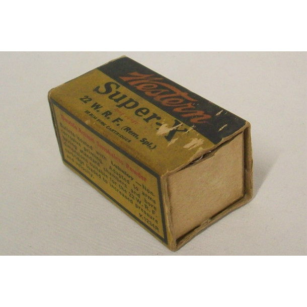 Western Super-X Box of 22 WRF (Rem. Spl.) Ammunition - Partial Box