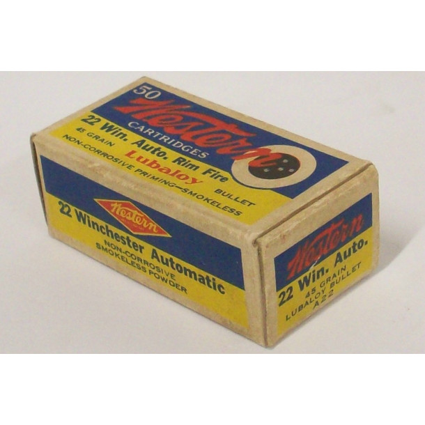 Western Bullseye Lubaloy Box of 22 Win. Auto. Ammunition Western Bullseye Lubaloy Box of 22 Win. Auto. Ammunition