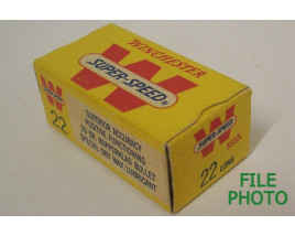 Winchester Super-Speed Box of 22 Long Ammunition - Partial Box Winchester Super-Speed Box of 22 Long Ammunition - Partial Box