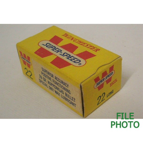 Winchester Super-Speed Box of 22 Long Ammunition - Partial Box