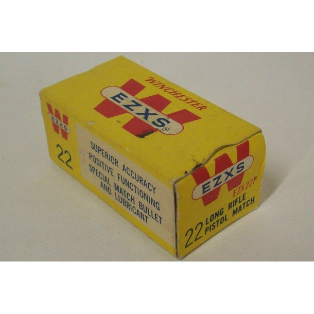 Winchester EZXS Pistol Match Box of 22 LR Ammunition - Partial Box Winchester EZXS Pistol Match Box of 22 LR Ammunition - Partial Box