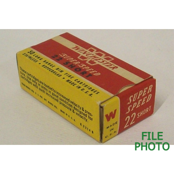 Winchester Super Speed Box of 22 Short Ammunition - Partial Box Winchester Super Speed Box of 22 Short Ammunition - Partial Box