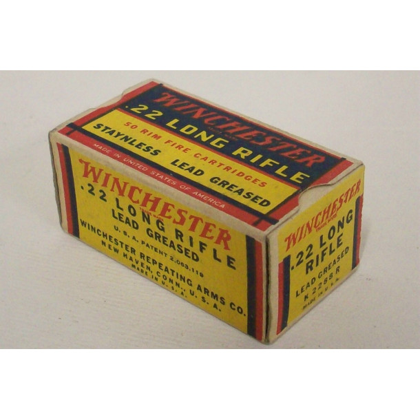 Winchester Staynless Lead Greased Box of 22 LR Ammunition Winchester Staynless Lead Greased Box of 22 LR Ammunition
