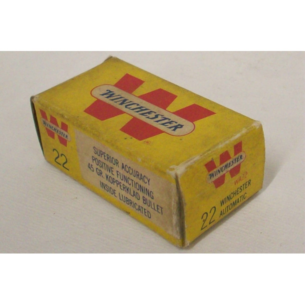Winchester Box of 22 Winchester Automatic Ammunition - Partial Box Winchester Box of 22 Winchester Automatic Ammunition - Partial Box