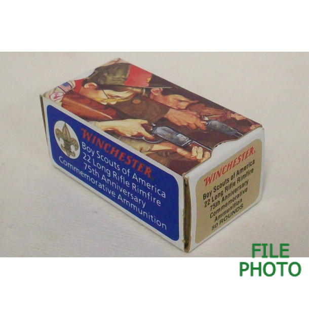 Winchester Boy Scouts of America 75th Anniversary Box of 22 LR Ammunition Winchester Boy Scouts of America 75th Anniversary Box of 22 LR Ammunition