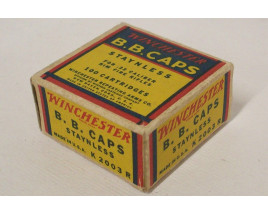 Winchester Staynless Box of 22 B.B. Caps Ammunition - Partial Box Winchester Staynless Box of 22 B.B. Caps Ammunition - Partial Box