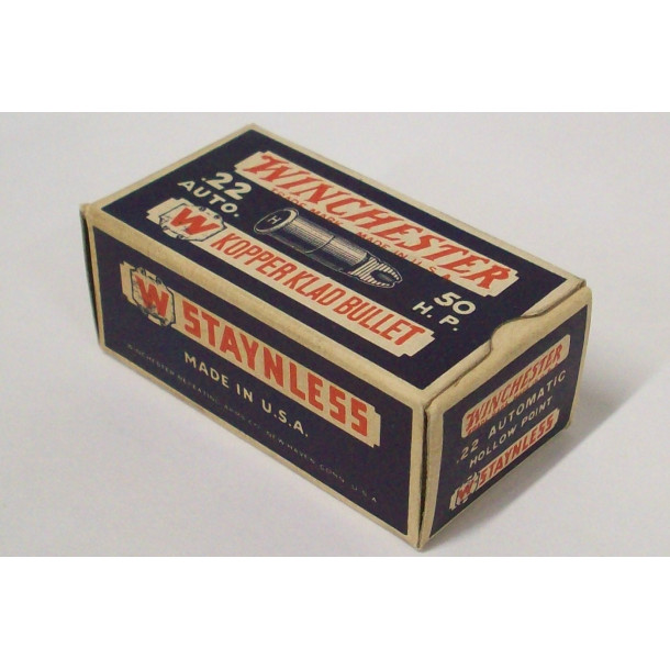 Winchester Staynless Kopper Klad Box of 22 Automatic Ammunition - Hollow Point