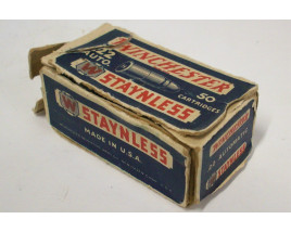 Winchester Staynless Box of 22 Automatic Ammunition - Partial Box Winchester Staynless Box of 22 Automatic Ammunition - Partial Box