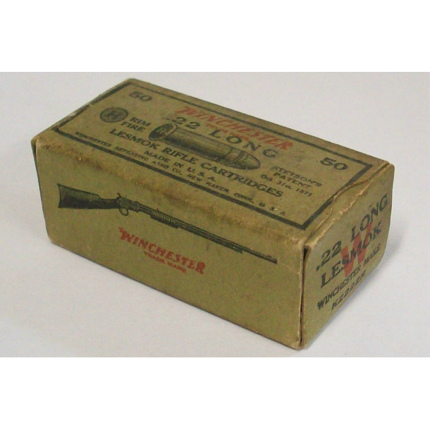Winchester Lesmok Box of 22 Long Ammunition