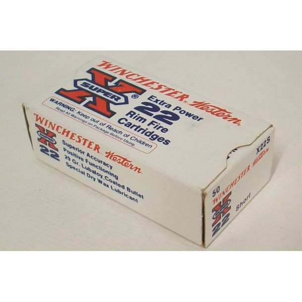 Winchester-Western Super-X Box of 22 Short Ammunition Winchester-Western Super-X Box of 22 Short Ammunition