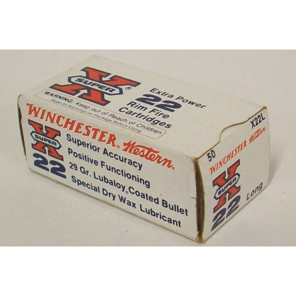Winchester-Western Super-X Box of 22 Long Ammunition