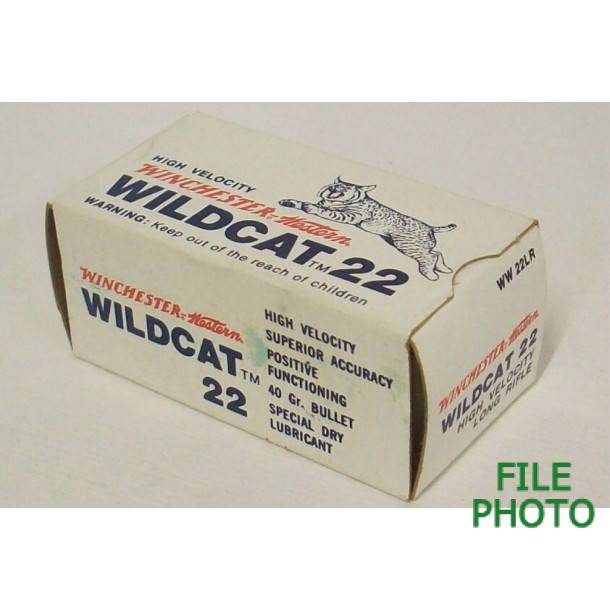 Winchester-Western Wildcat 22 Box of 22 LR Ammunition - Partial Box Winchester-Western Wildcat 22 Box of 22 LR Ammunition - Partial Box