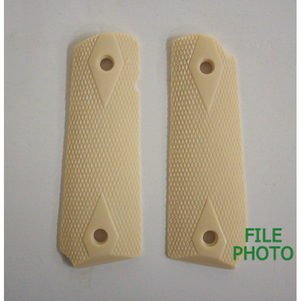 Grips - Synthetic Imitation Ivory - Double Diamond - Quality Reproduction Grips - Synthetic Imitation Ivory - Double Diamond - Quality Reproduction