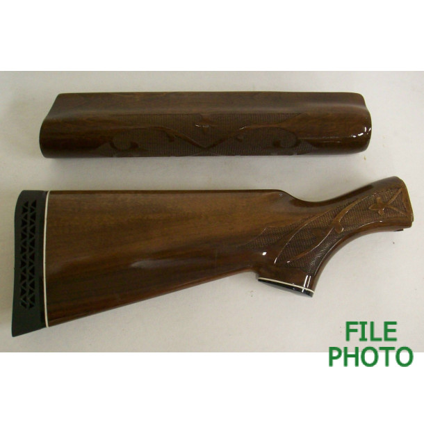 Butt Stock & Fore-end Assembly - 12 Gauge - Walnut - Press Checkered - Original Butt Stock & Fore-end Assembly - 12 Gauge - Walnut - Press Checkered - Original