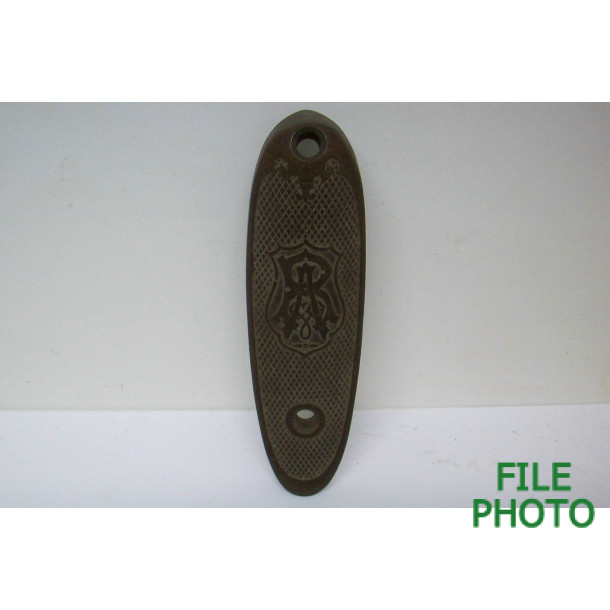 Butt Plate - Small Size - Hard Rubber - w/ Widow's Peak - Original