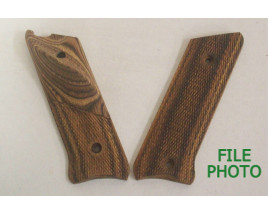 Grip Panels - Checkered Laminated Hard Wood w/ Thumb Rest - Original