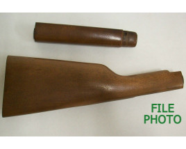 Butt Stock & Forearm Set - Hard Wood - Early Variation for Metal Butt Plate - Original