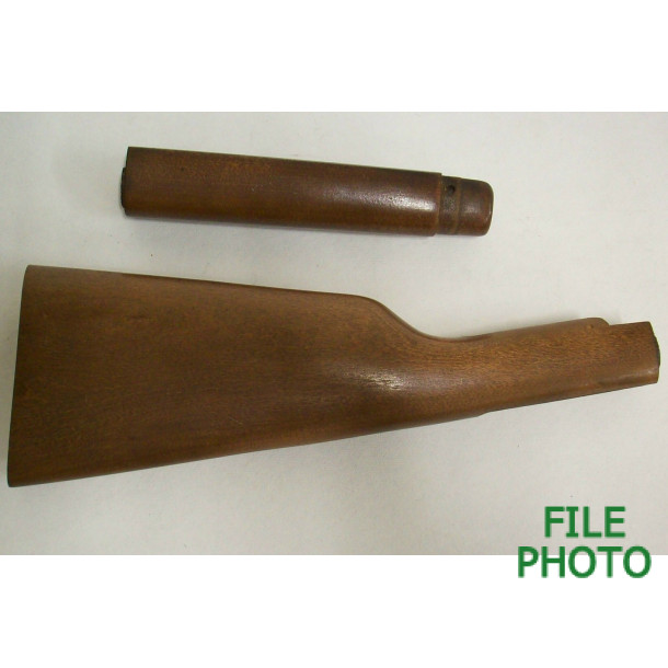 Butt Stock & Forearm Set - Hard Wood - Early Variation for Metal Butt Plate - Original