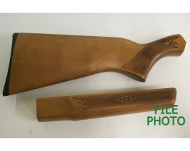 Butt Stock & Forearm Set - 3rd Variation - Checkered Hard Wood - w/ Butt Plate - Original Butt Stock & Forearm Set - 3rd Variation - Checkered Hard Wood - w/ Butt Plate - Original
