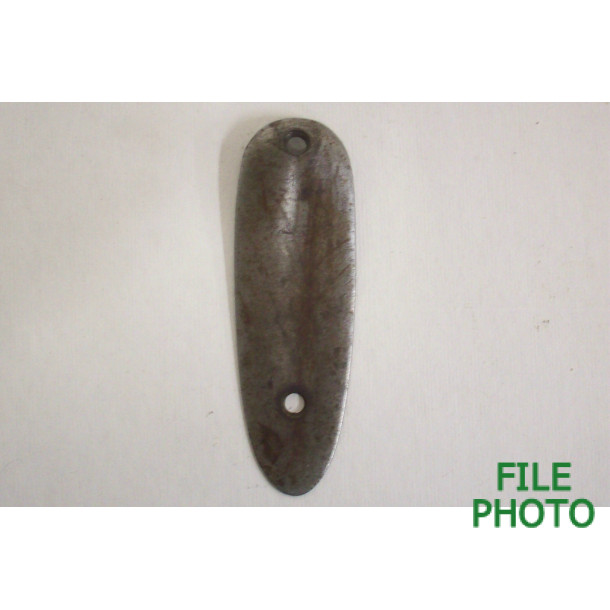 Butt Plate w/ Widow's Peak - Steel - Smooth - Original Butt Plate w/ Widow's Peak - Steel - Smooth - Original