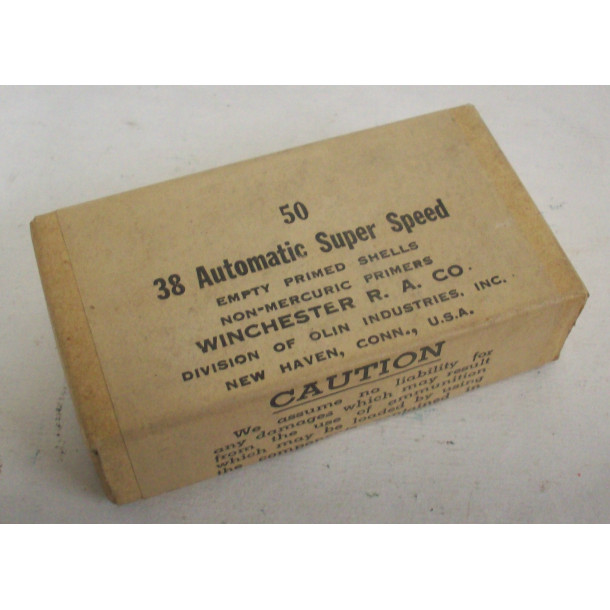 Primed 38 W.R.A. Automatic Super Speed Brass Casings by Winchester