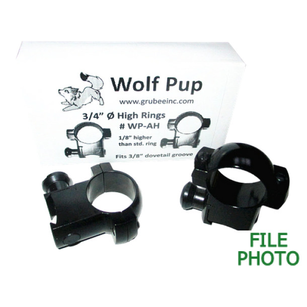 Gru-Bee WolfPup 3/4" High Scope Mount Rings - 3/8" Grooved