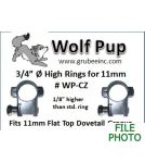 Gru-Bee WolfPup 3/4" Split Rings 11mm Grooved Receivers