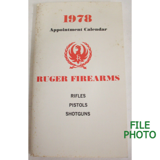 Ruger Firearms 1978 Appointment Calendar - Booklet - Original