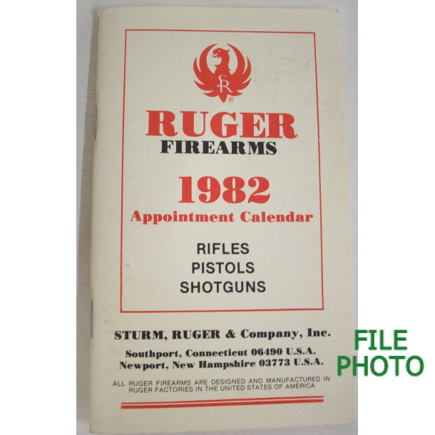 Ruger Firearms 1982 Appointment Calendar - Booklet - Original